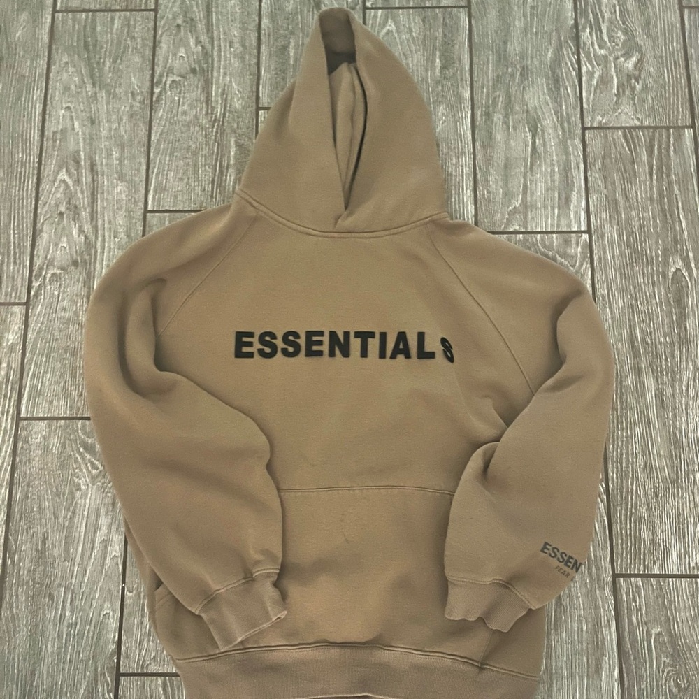 Large Tan Women Essentials Hoodie l